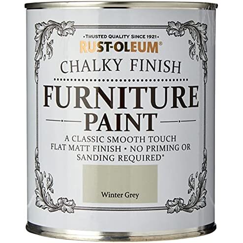 Rust-Oleum AMZ0039 Chalky Finish Furniture Paint - Winter Grey - 750ml